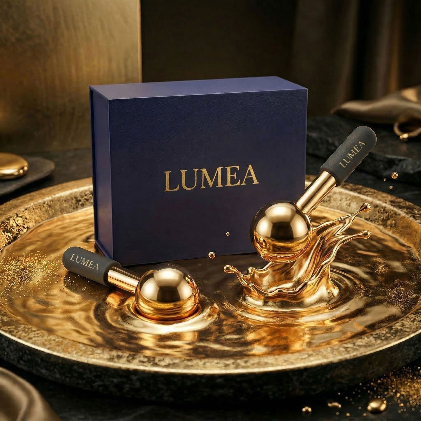 LUMEA Cryo-Eiskugeln · Edelstahl · Gesichtsmassage-Set